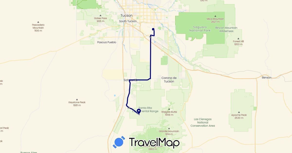 TravelMap itinerary: driving in United States (North America)