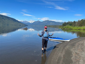 Wayne and Lisa Kayak Meziadin Lake in British Columbia, Canada