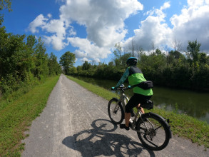 Riding Bikes on the Old Erie Canal Towpath near Syracuse, New York