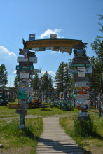 The Sign Post Forest at Watkins Lake, Yukon Territory